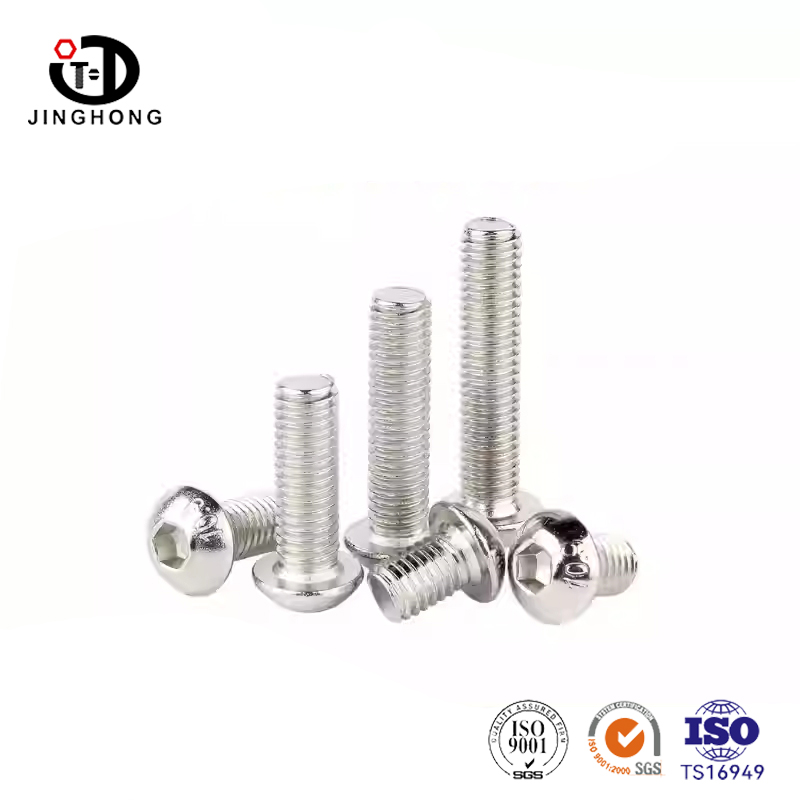 Vis de placage chromé à tête ronde hexagone